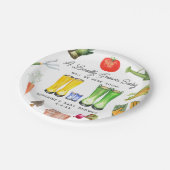 Lokaal geteelde Blue Boots Plantaardig Baby shower Papieren Bordje (Gekanteld)