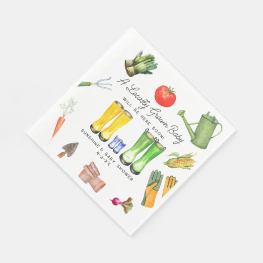 Lokaal geteelde Blue Boots Plantaardig Baby shower Servet (Hoek)