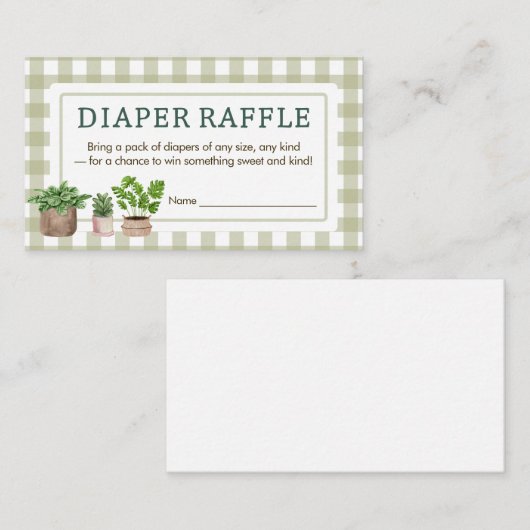 Lokaal geteelde boer Baby shower luier Raffle Informatiekaartje (Voorkant / Achterkant)