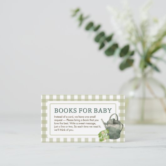 Lokaal geteelde boeren Baby shower boeken voor Bab Informatiekaartje (Staand voorkant)
