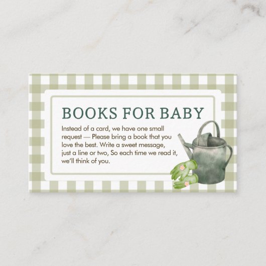 Lokaal geteelde boeren Baby shower boeken voor Bab Informatiekaartje (Voorkant)