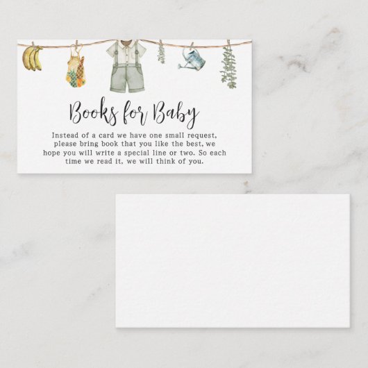 Lokaal geteelde boeren Baby shower boeken voor Bab Informatiekaartje (Voorkant / Achterkant)