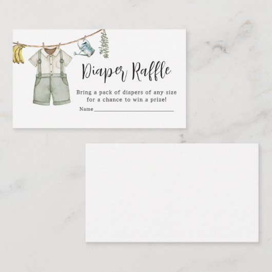 Lokaal geteelde boeren Baby shower luier Raffle Informatiekaartje (Voorkant / Achterkant)