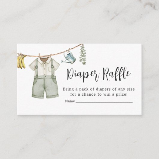Lokaal geteelde boeren Baby shower luier Raffle Informatiekaartje (Voorkant)