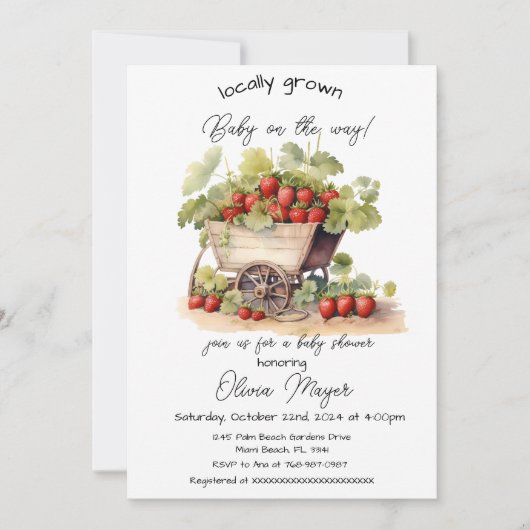  lokaal geteelde boeren Baby shower op de markt Kaart (Voorkant)