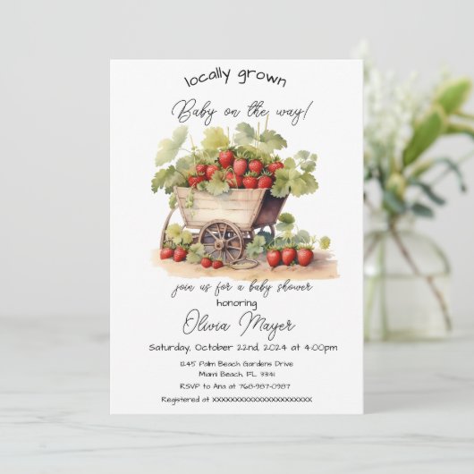  lokaal geteelde boeren Baby shower op de markt Kaart (Staand voorkant)