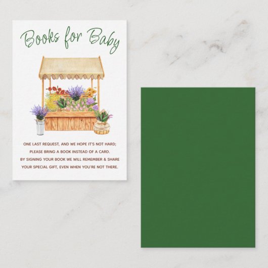 Lokaal geteelde Boeren Bloemen Marktboeken voor Ba Informatiekaartje (Voorkant / Achterkant)