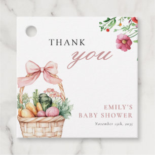 Lokaal geteelde boeren Market Girl Baby shower Bedankjes Labels