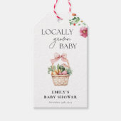 Lokaal geteelde boeren Market Girl Baby shower Cadeaulabel (Voorkant)