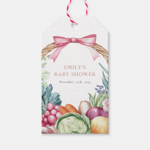 Lokaal geteelde boeren Market Girl Baby shower Cadeaulabel