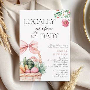 Lokaal geteelde boeren Market Girl Baby shower Kaart