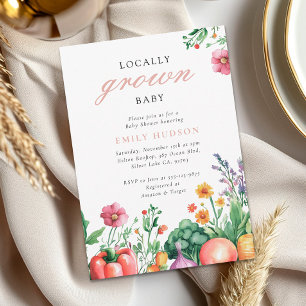 Lokaal geteelde boeren Market Girl Baby shower Kaart