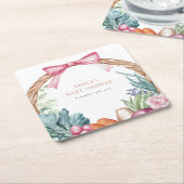 Lokaal geteelde boeren Market Girl Baby shower Kartonnen Onderzetters (Schuin)