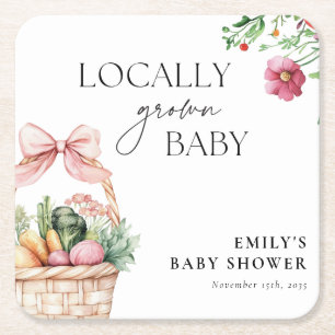 Lokaal geteelde boeren Market Girl Baby shower Kartonnen Onderzetters