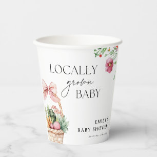 Lokaal geteelde boeren Market Girl Baby shower Papieren Bekers