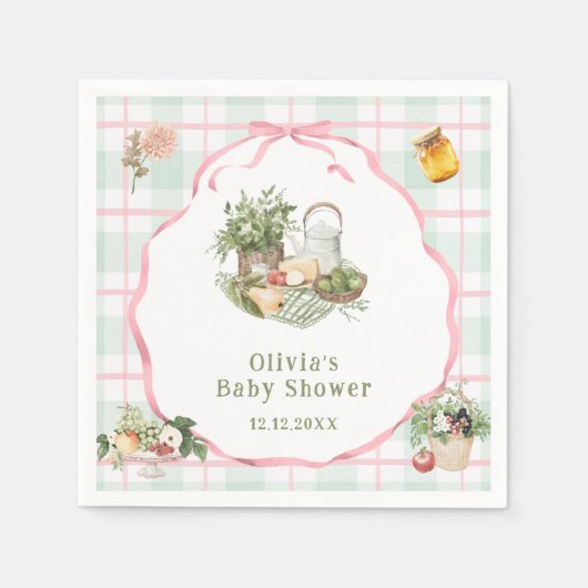 Lokaal geteelde boeren Market Girl Baby shower Servet (Voorkant)