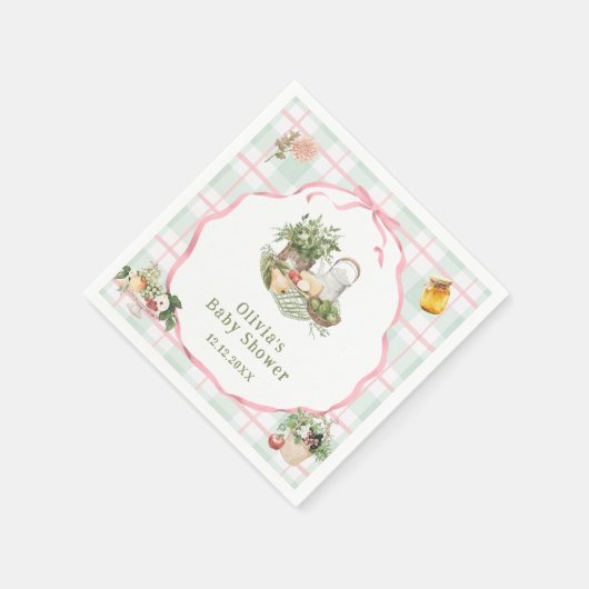 Lokaal geteelde boeren Market Girl Baby shower Servet (Hoek)