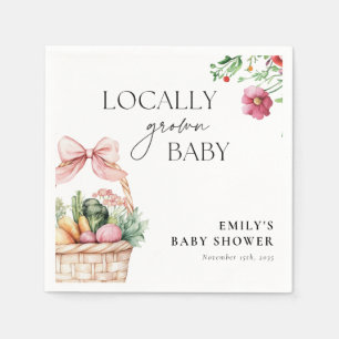 Lokaal geteelde boeren Market Girl Baby shower Servet