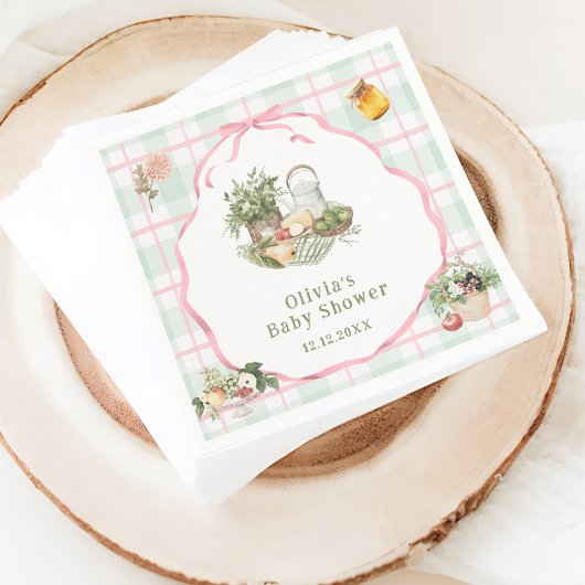 Lokaal geteelde boeren Market Girl Baby shower Servet