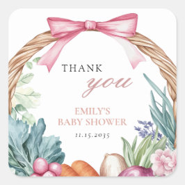 Lokaal geteelde boeren Market Girl Baby shower Vierkante Sticker