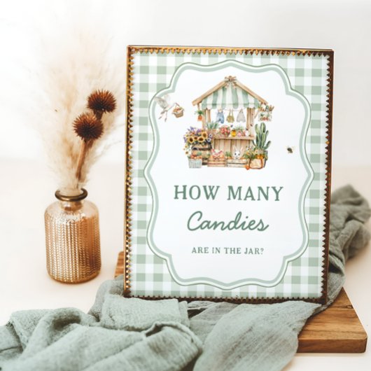 Lokaal geteelde boeren markt Baby Hoeveel Snoepjes Poster