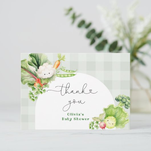 Lokaal geteelde Boeren markt baby shower dank u Bedankkaart (Staand voorkant)