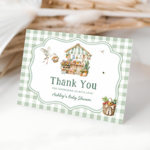 Lokaal geteelde boeren markt Baby shower Dank u Bedankkaart