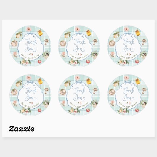 Lokaal geteelde boeren markt Baby shower Dank u Ronde Sticker (Vel)