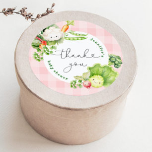 Lokaal geteelde Boeren markt baby shower dank u Ronde Sticker