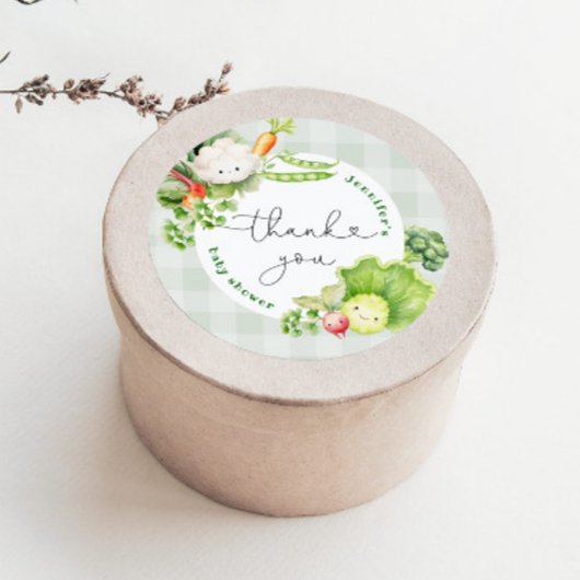 Lokaal geteelde Boeren markt baby shower dank u Ronde Sticker