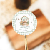 Lokaal geteelde boeren markt Baby shower Dank u Ronde Sticker