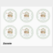 Lokaal geteelde boeren markt Baby shower Dank u Ronde Sticker (Vel)