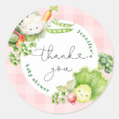 Lokaal geteelde Boeren markt baby shower dank u Ronde Sticker (Voorkant)