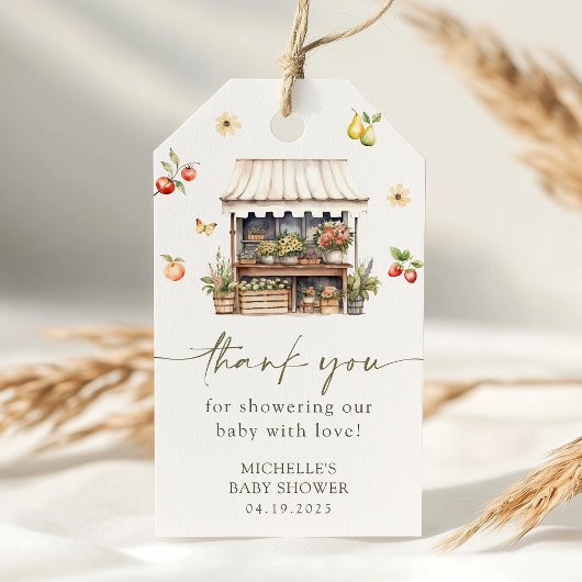 Lokaal geteelde boeren markt Baby shower gunst Cadeaulabel