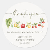 Lokaal geteelde boeren markt Baby shower gunst Ronde Sticker (Voorkant)