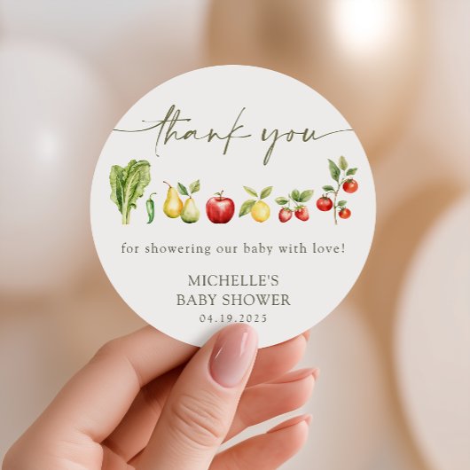Lokaal geteelde boeren markt Baby shower gunst Ronde Sticker