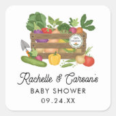 Lokaal geteelde boeren markt Baby shower gunst Vierkante Sticker (Voorkant)