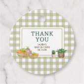 Lokaal geteelde boeren markt Baby shower ronde Bedankjes Labels (Voorkant)