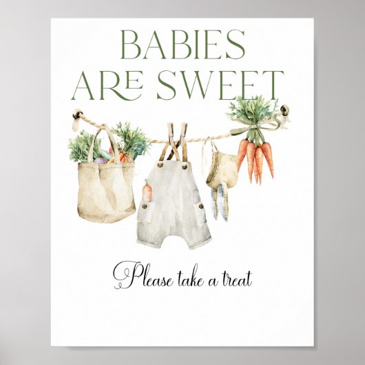 Lokaal geteelde boeren markt Baby shower Sweet Bar Poster (Voorkant)