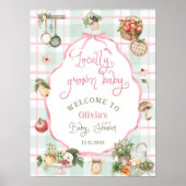 Lokaal geteelde boeren markt Baby shower welkom Poster (Voorkant)