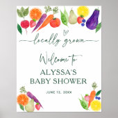 Lokaal geteelde boeren markt Baby shower welkom Poster (Voorkant)