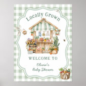 Lokaal geteelde boeren markt Baby shower welkom Poster (Voorkant)