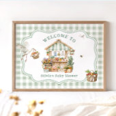 Lokaal geteelde boeren markt Baby shower welkom Poster