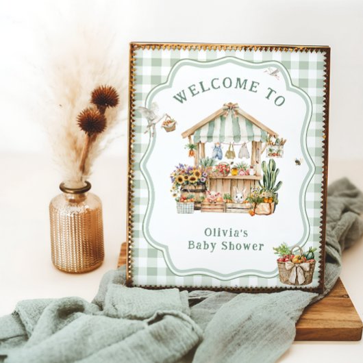 Lokaal geteelde boeren markt Baby shower welkom Poster