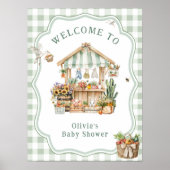 Lokaal geteelde boeren markt Baby shower welkom Poster (Voorkant)