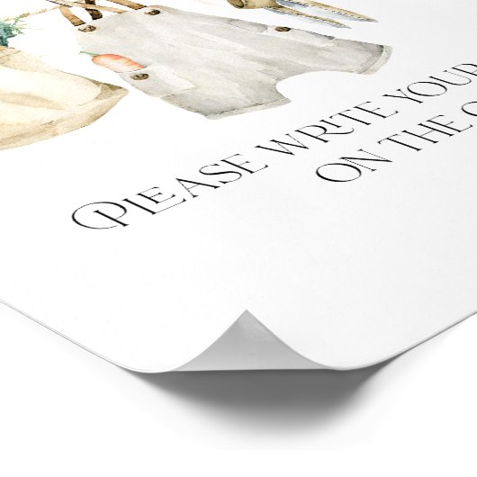 Lokaal geteelde boeren markt Baby shower wensen Poster (Hoek)