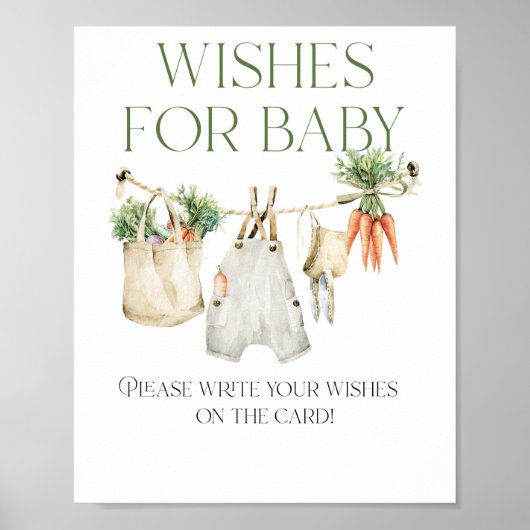 Lokaal geteelde boeren markt Baby shower wensen Poster (Voorkant)