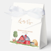 Lokaal geteelde boeren markt Barnyard Baby shower Bedankdoosjes (Voorkant)