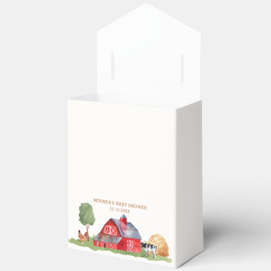 Lokaal geteelde boeren markt Barnyard Baby shower Bedankdoosjes (Open)