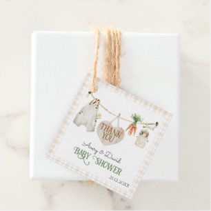 Lokaal geteelde boeren markt Boho Baby shower Bedankjes Labels